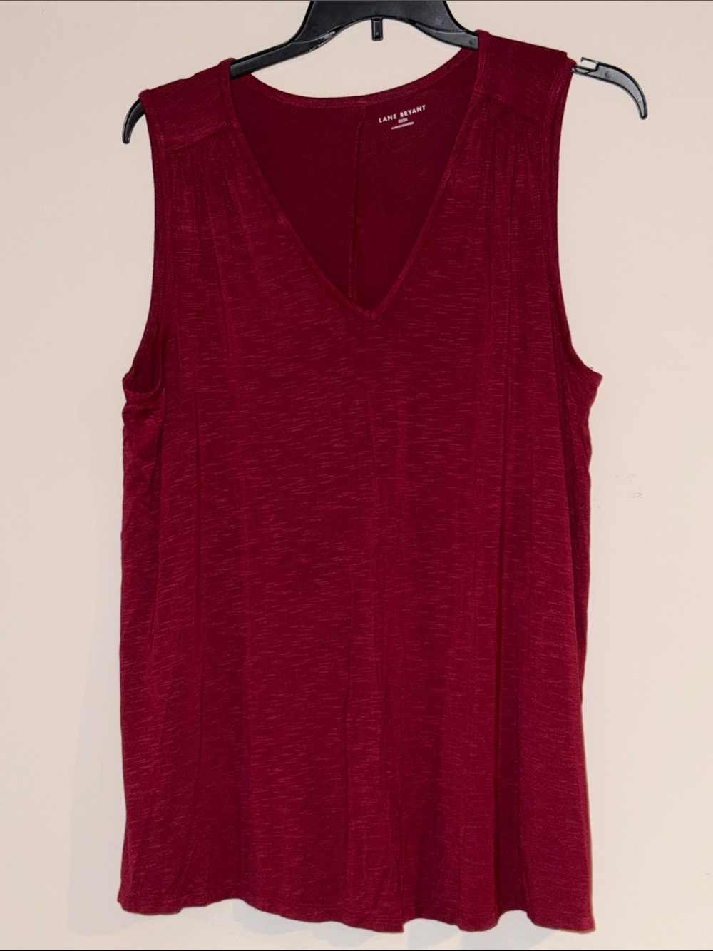 Lane Bryant Wine Red V-Neck Sleeveless Top